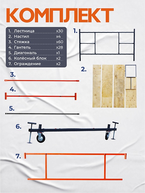 Вышка-тура TeaM ВСП 2.0х2.0, 18.4 м фото 4
