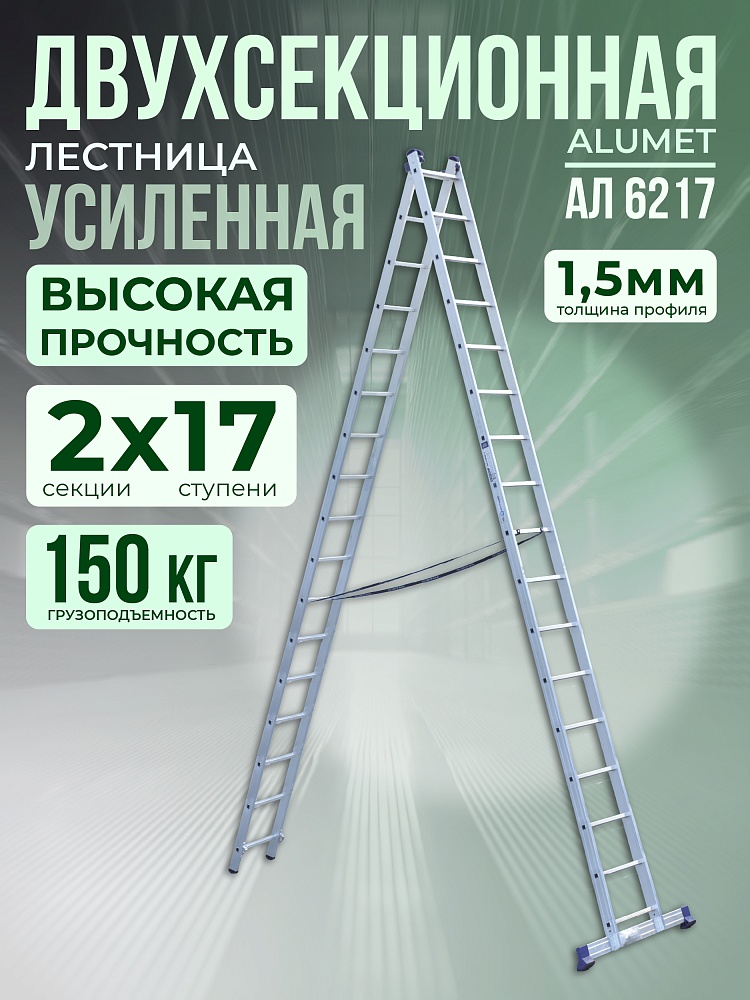 Лестница двухсекционная Alumet Ал 6217 фото 1