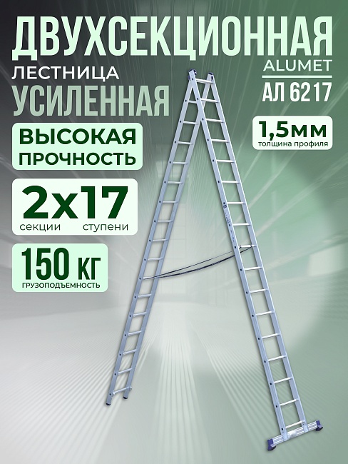 Лестница двухсекционная Alumet Ал 6217 фото 1